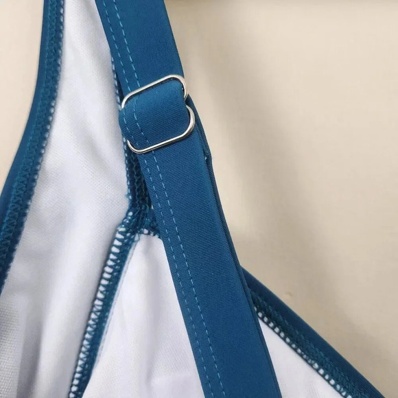 New‎ DACI Swimsuit Ruched Sides Flattering Tummy Control Teal Blue NWT SZ 20W - Picture 6 of 12